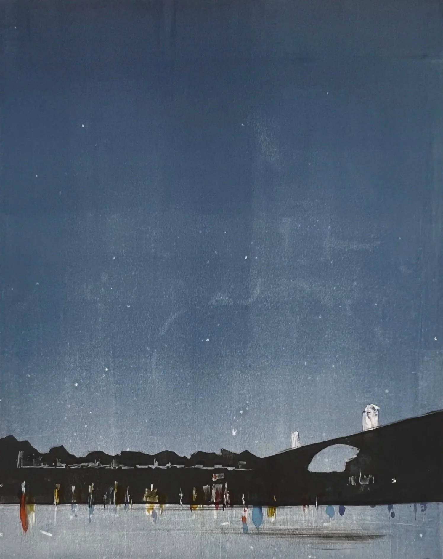 Night Sky in Portland, 16” x 20”, $950 (framed)