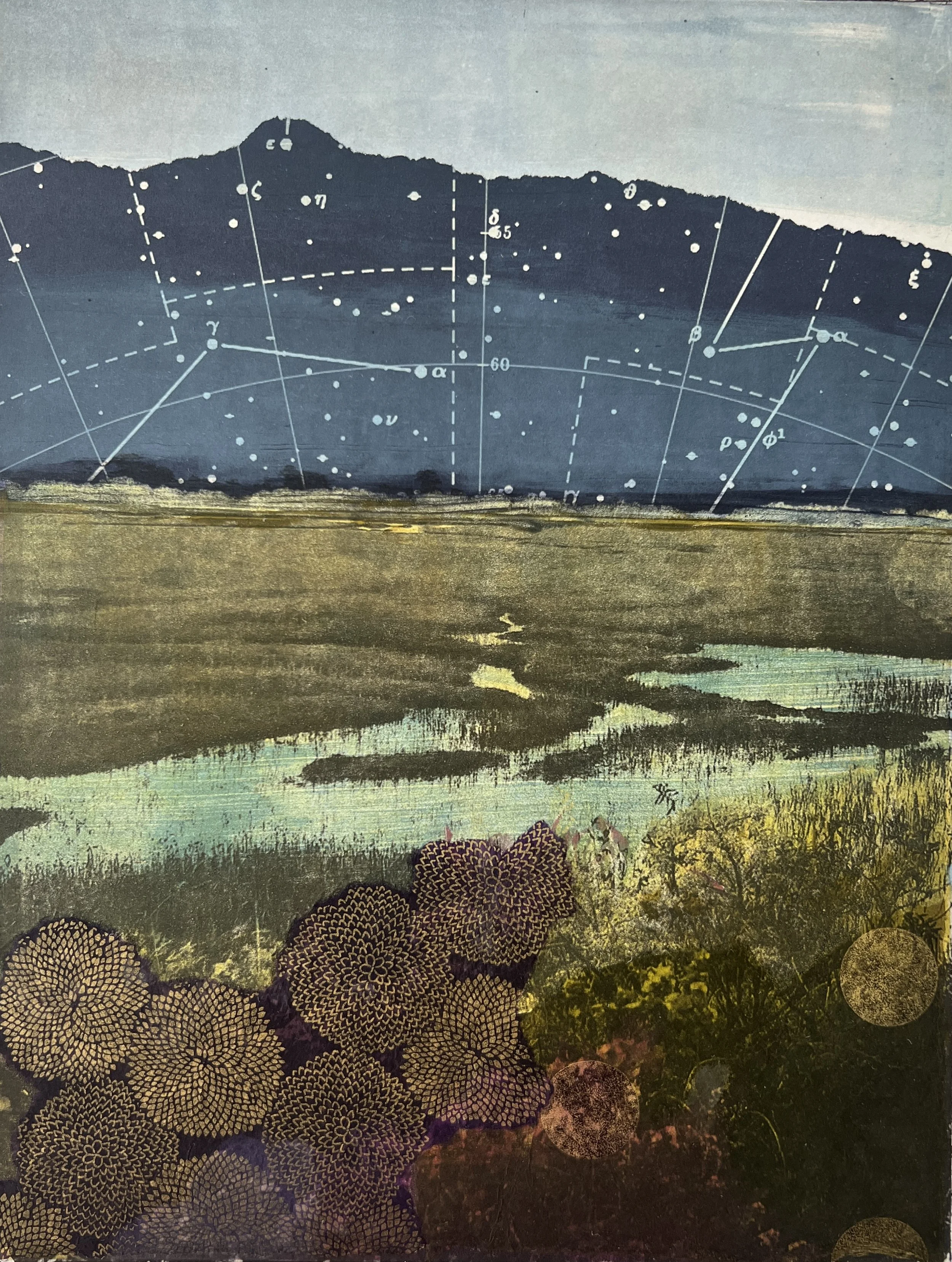 Mountains of Stars, 12” x 16”, $850 (framed)
