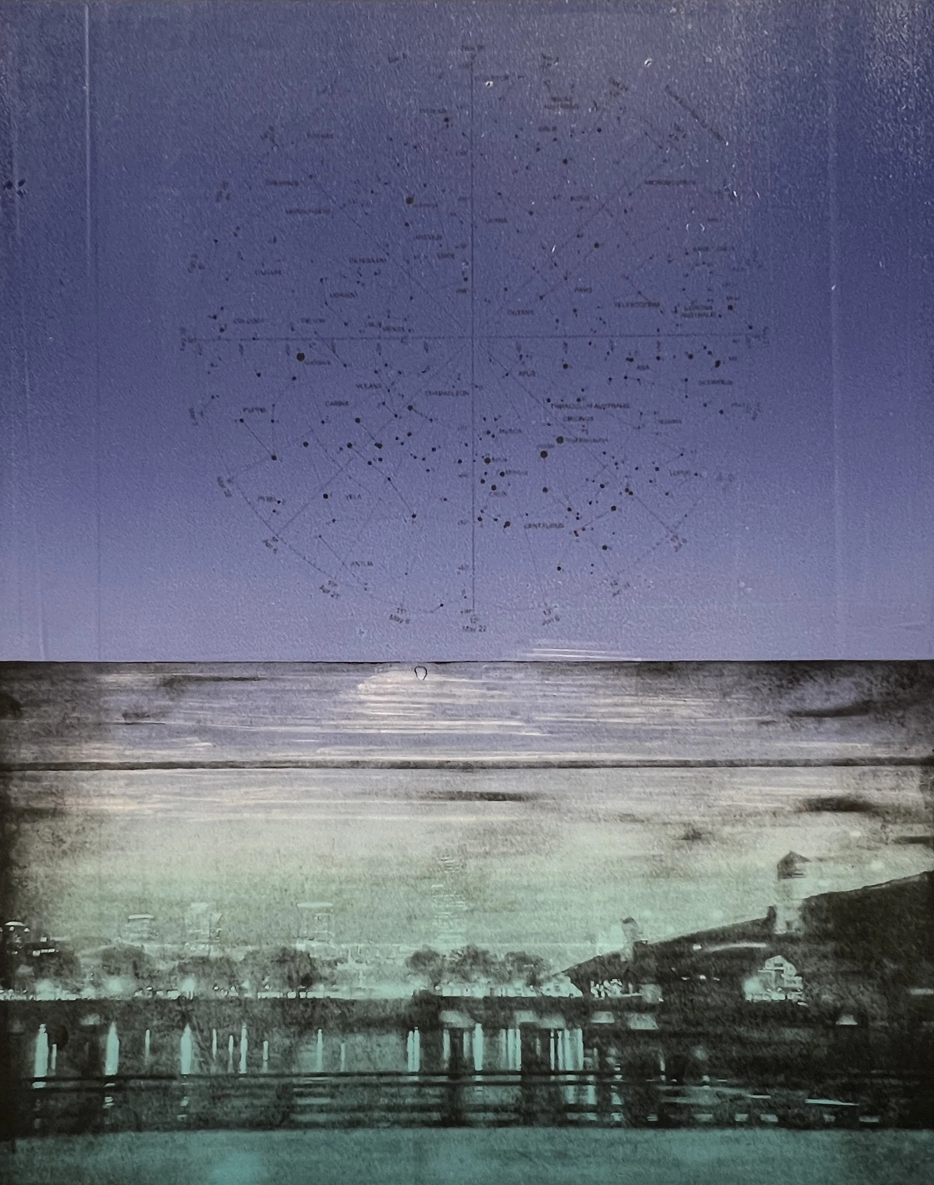 Mapping the Night, 16" x 22", 950. (framed)