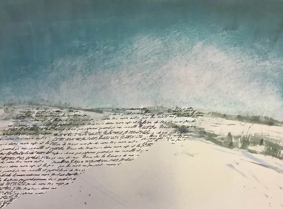 Letters in the Sand, 12” x 16”, $750. (framed)