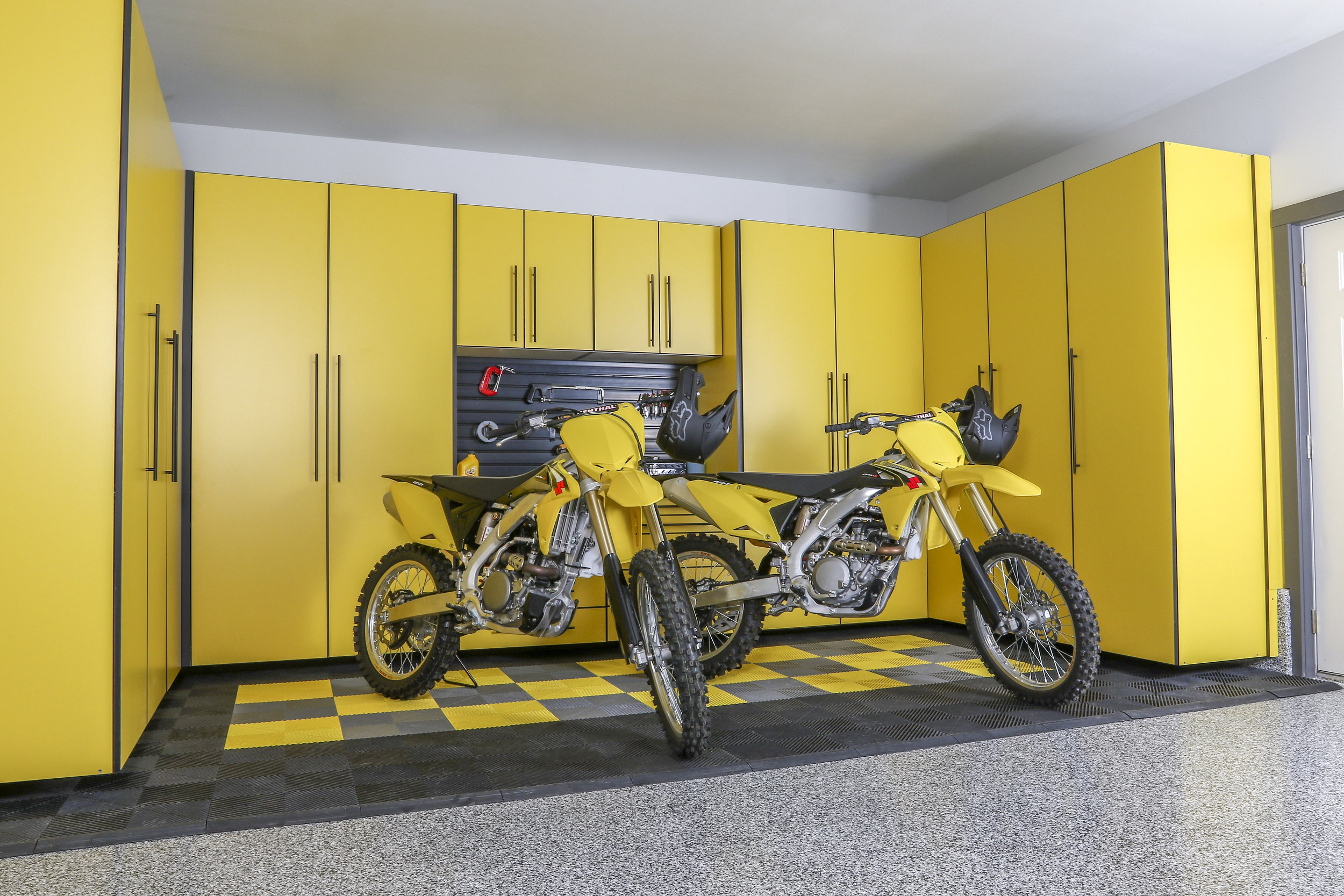 Sonic Yellow Garage Cabinets