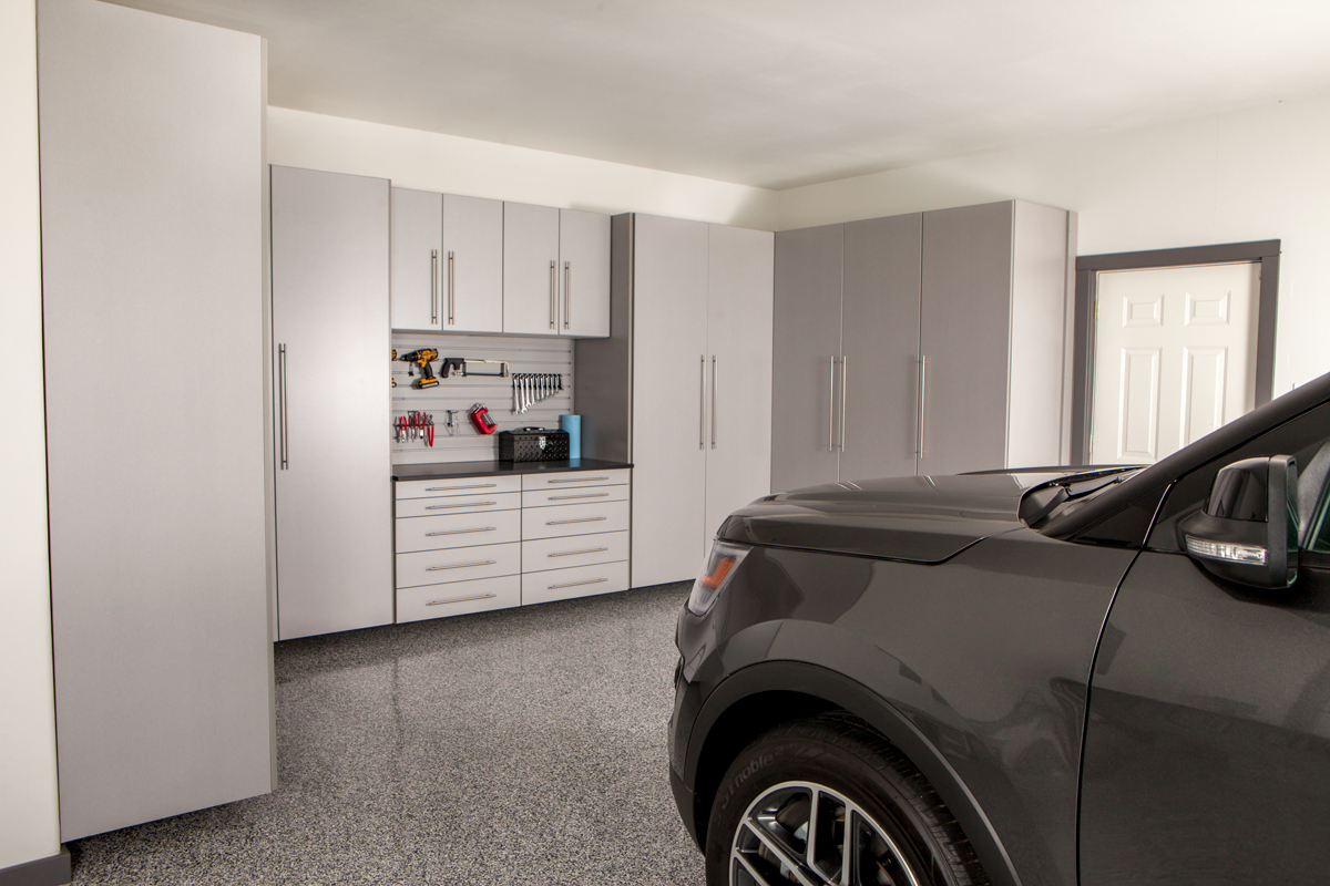 London Grey Garage Cabinets