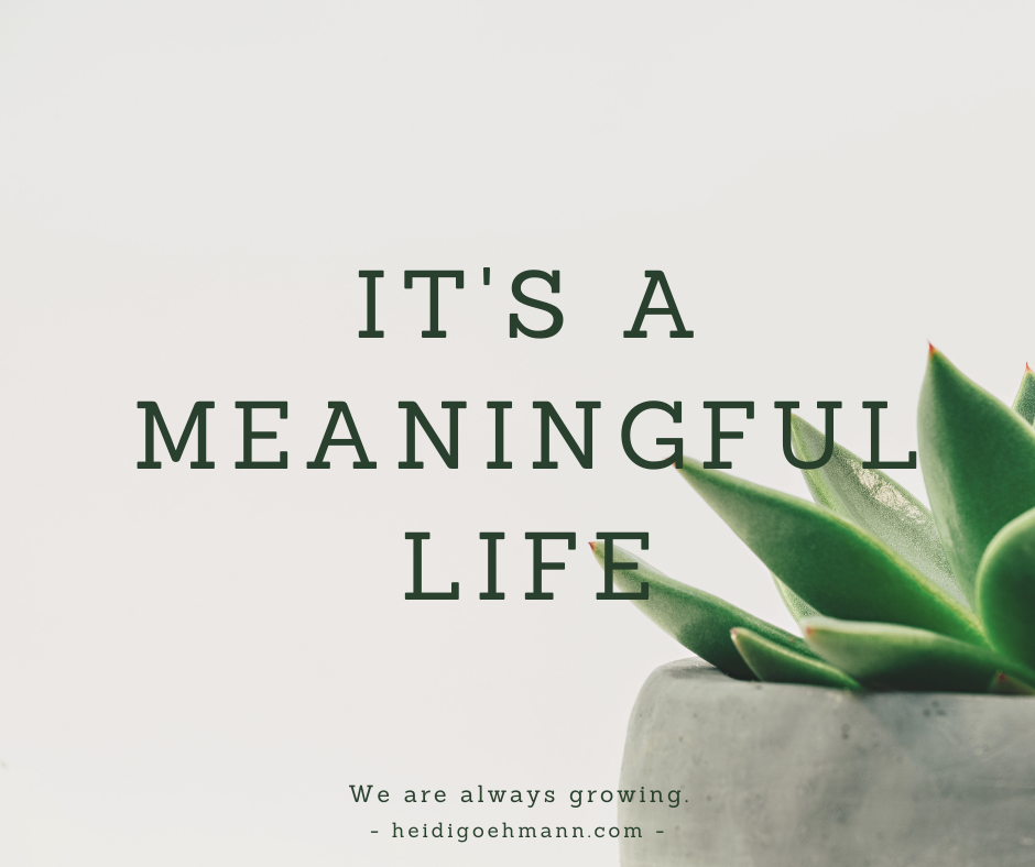 Always Growing: It's a Meaningful Life — Heidi Goehmann