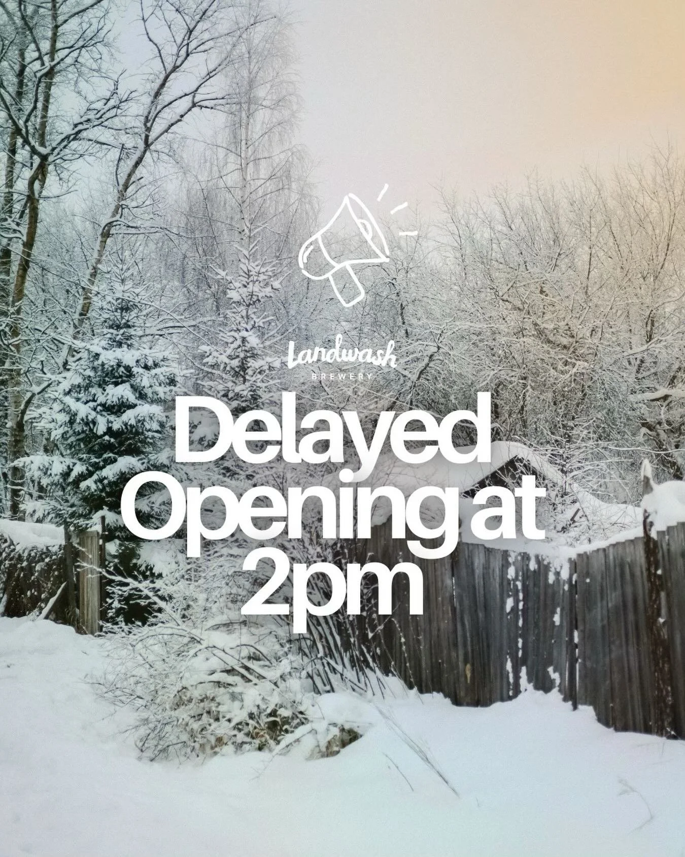 We will have a delayed opening today due to the snow. We will open at 2pm.
🍻