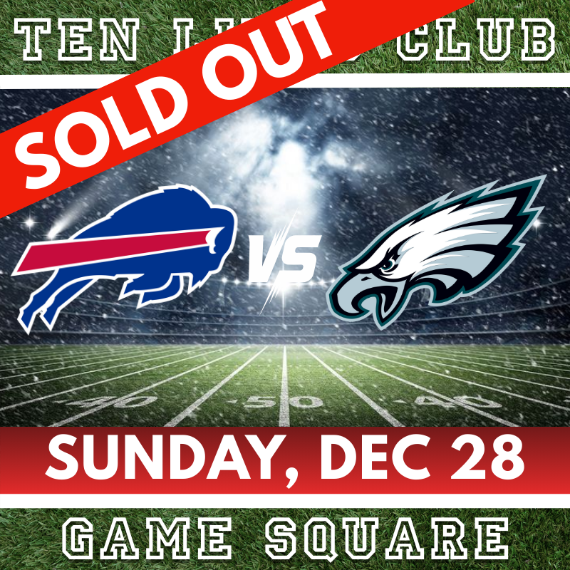Ten Lives Club Bills vs. Eagles 12-28-25 Game Square