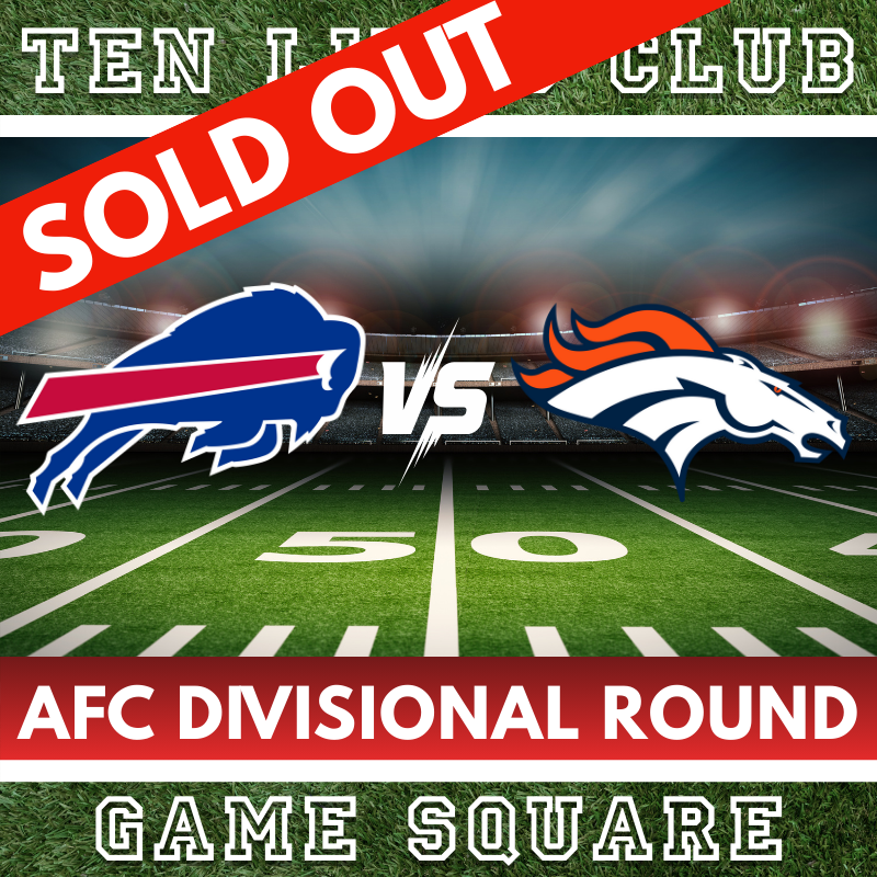 Ten Lives Club Bills vs. Broncos AFC Divisional Game Square
