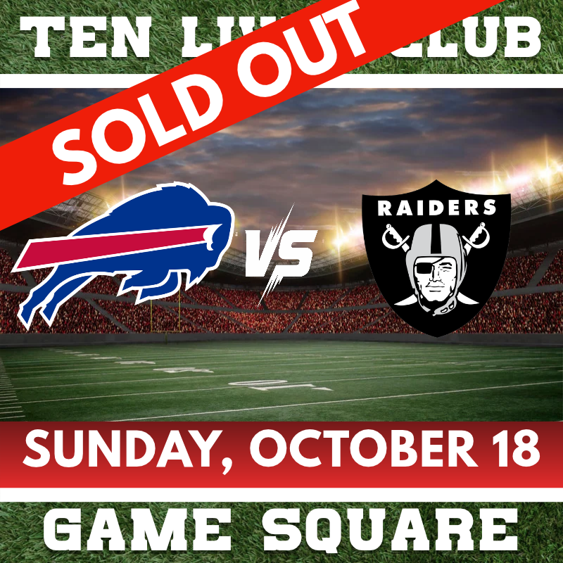 Ten Lives Club Bills vs. Raiders 10-18-26 Game Square