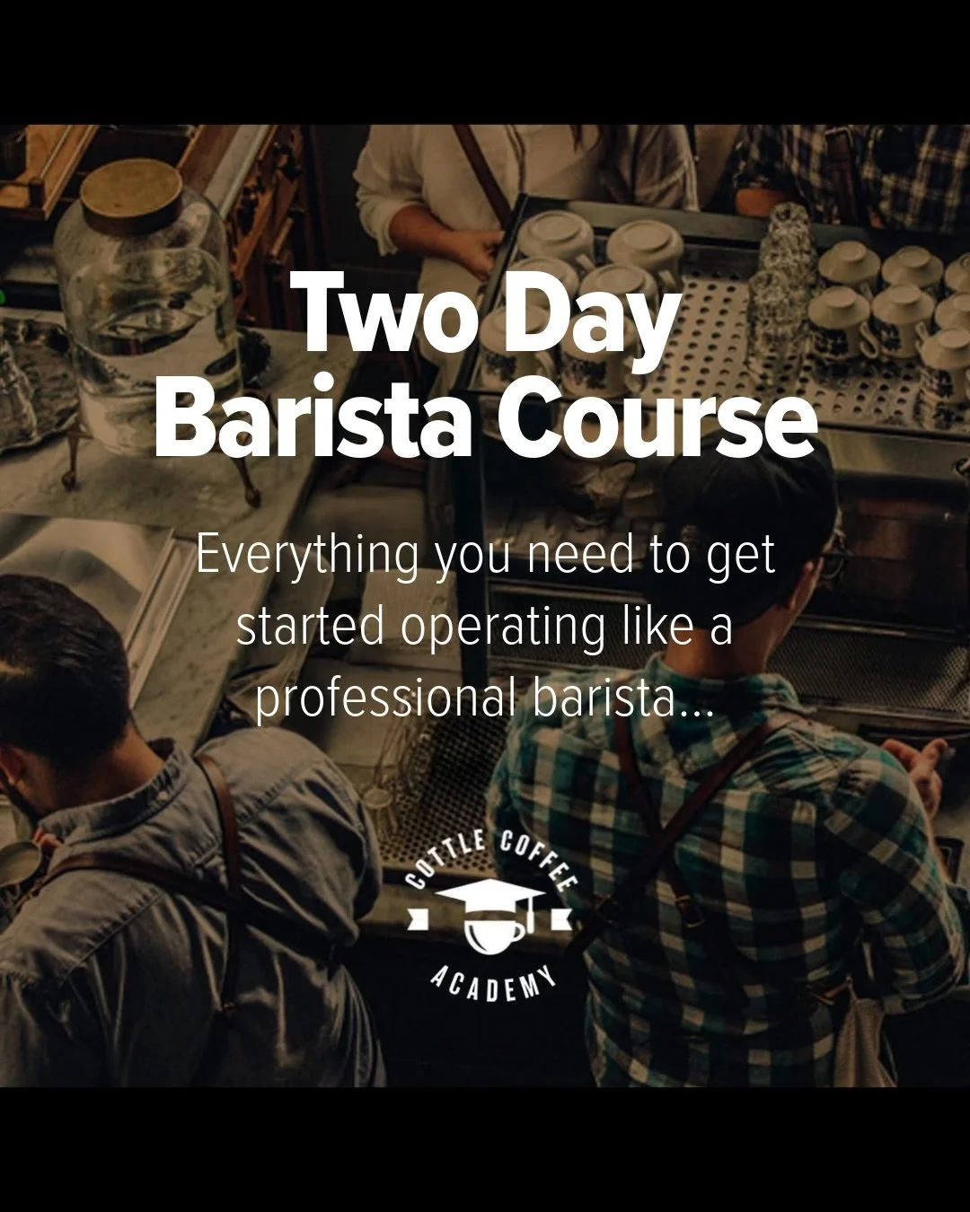 𝐓𝐰𝐨 𝐃𝐚𝐲 𝐁𝐚𝐫𝐢𝐬𝐭𝐚 𝐂𝐨𝐮𝐫𝐬𝐞

This class is designed to develop someone from zero experience to the point where they operate (or start working) as a professional Barista. You will learn how to brew espresso and maintain a consistent brew