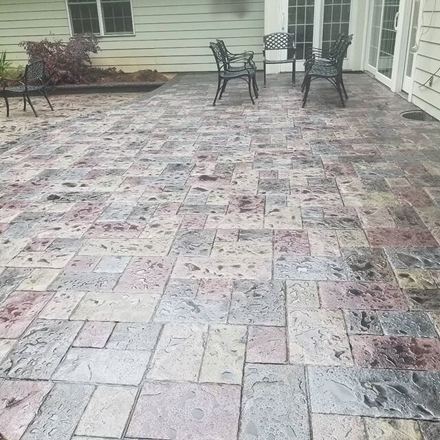 Stamped concrete deck and patio