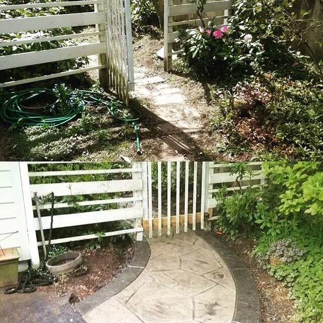 Before and after Stamped concrete.