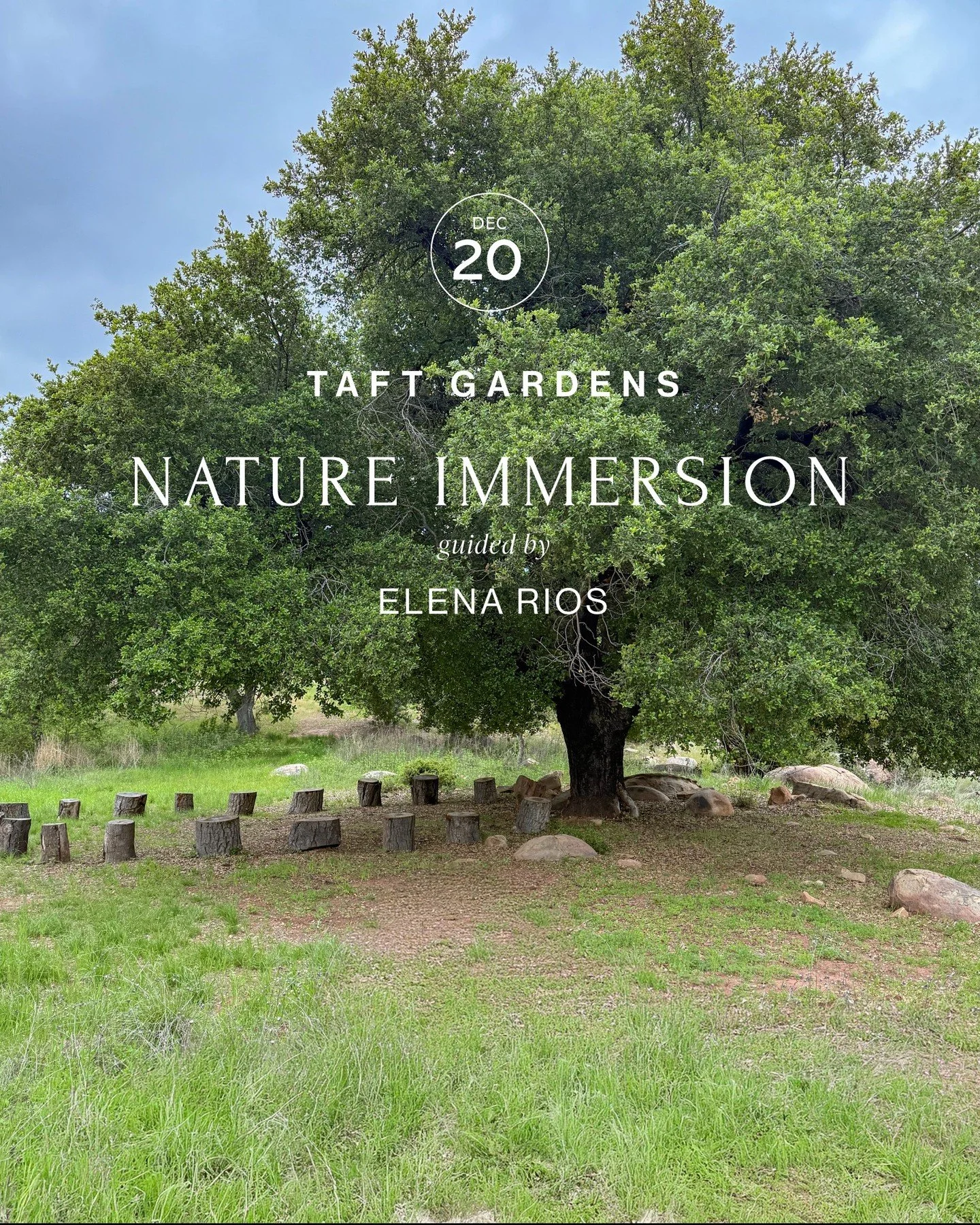 🌿 Join us for Nature Immersion with Elena Rios.

Saturday, December 20, 2025
3:00 PM 5:00 PM

The importance of our relationship to land, plants, and place is rooted in ancestral Indigenous Knowledge all over the world. Experience an integrative min
