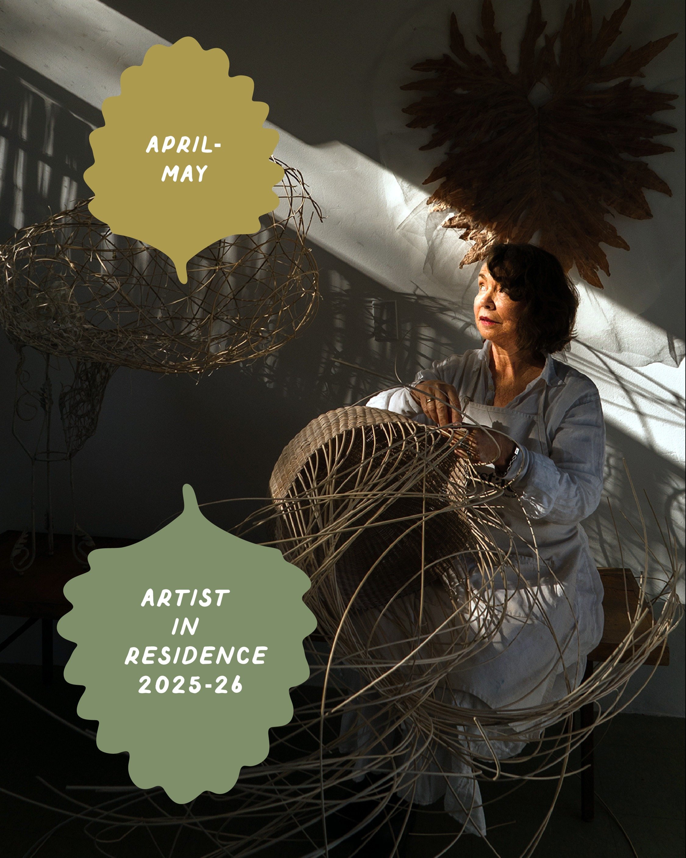 The work by fiber artist Carol Shaw Sutton, developed during her 1-month residency at Taft, is rooted in her relationship with fire. When she was three, she survived a backyard fire. The wool sweater she was wearing smothered the flames, saving her t