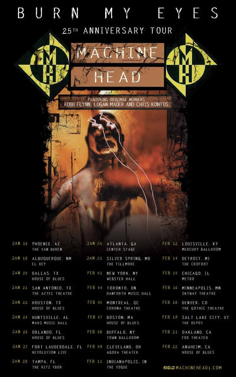 25th Anniversary Tour- Burn My Eyes: Machine Head (Atlanta - Center Stage)