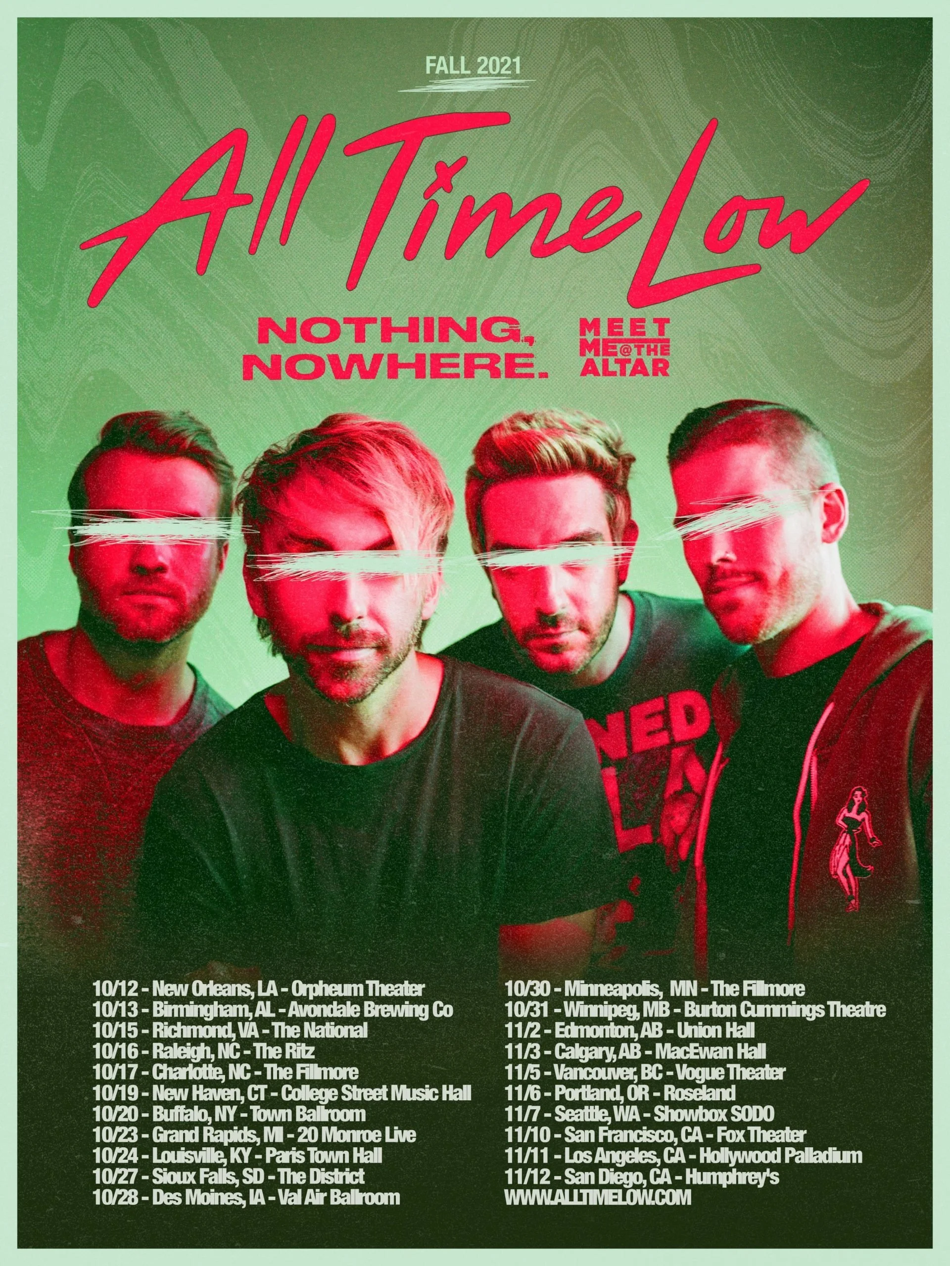 All Time Low feat. Nothing Nowhere. &amp; Meet Me At The Altar Fall Tour 10/20/21 