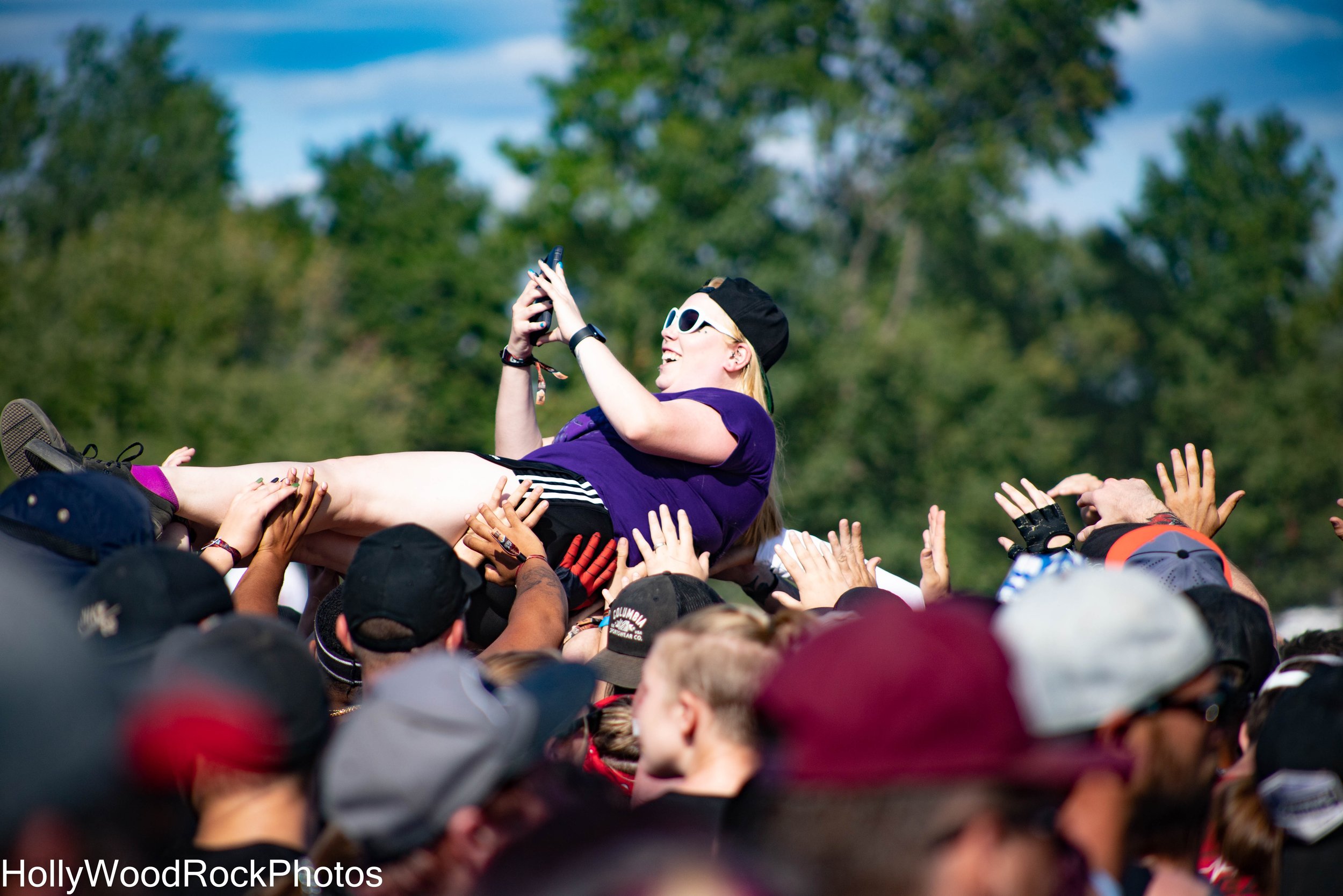 Crowd Surfers at Blue Ridge Rock Festival by Holly Williams