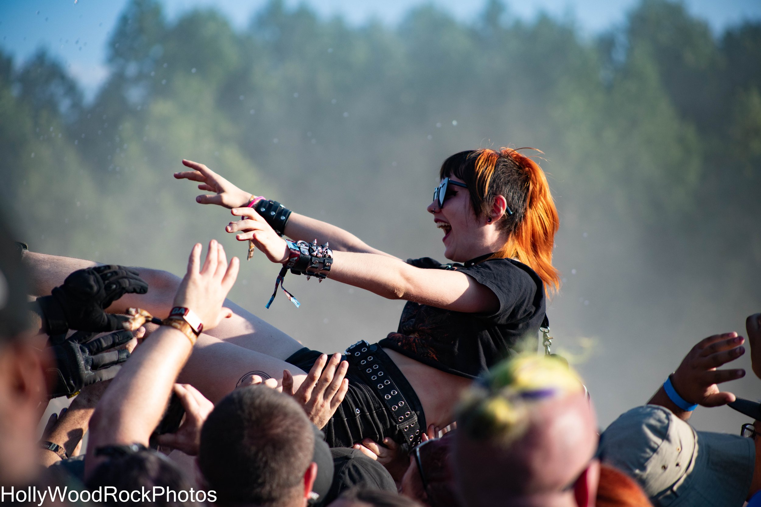 Crowd Surfers at Blue Ridge Rock Festival by Holly Williams