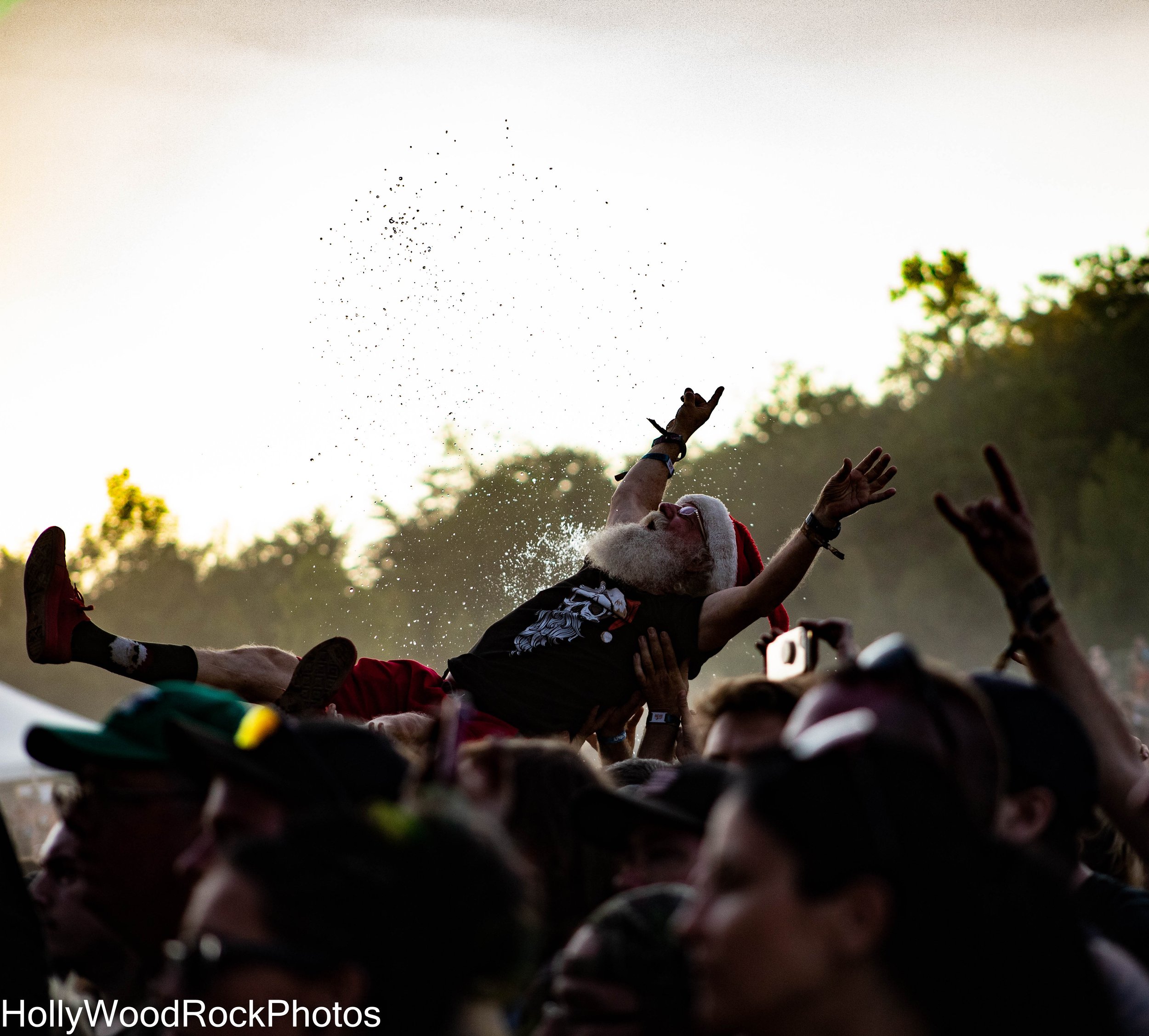 Santa Clause Crowd Surfing at Blue Ridge Rock Festival