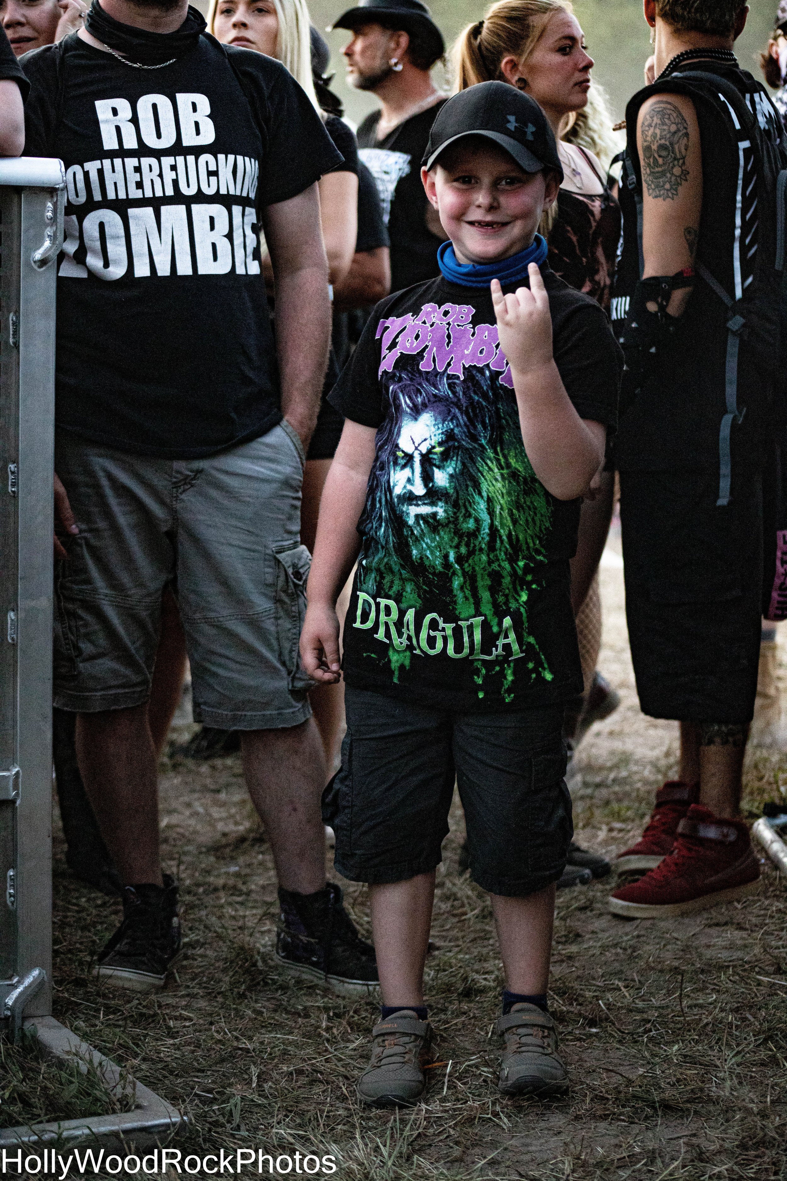 A Young Rob Zombie Fan Throws the Horns at Blue Ridge Rock Festival by Holly Williams
