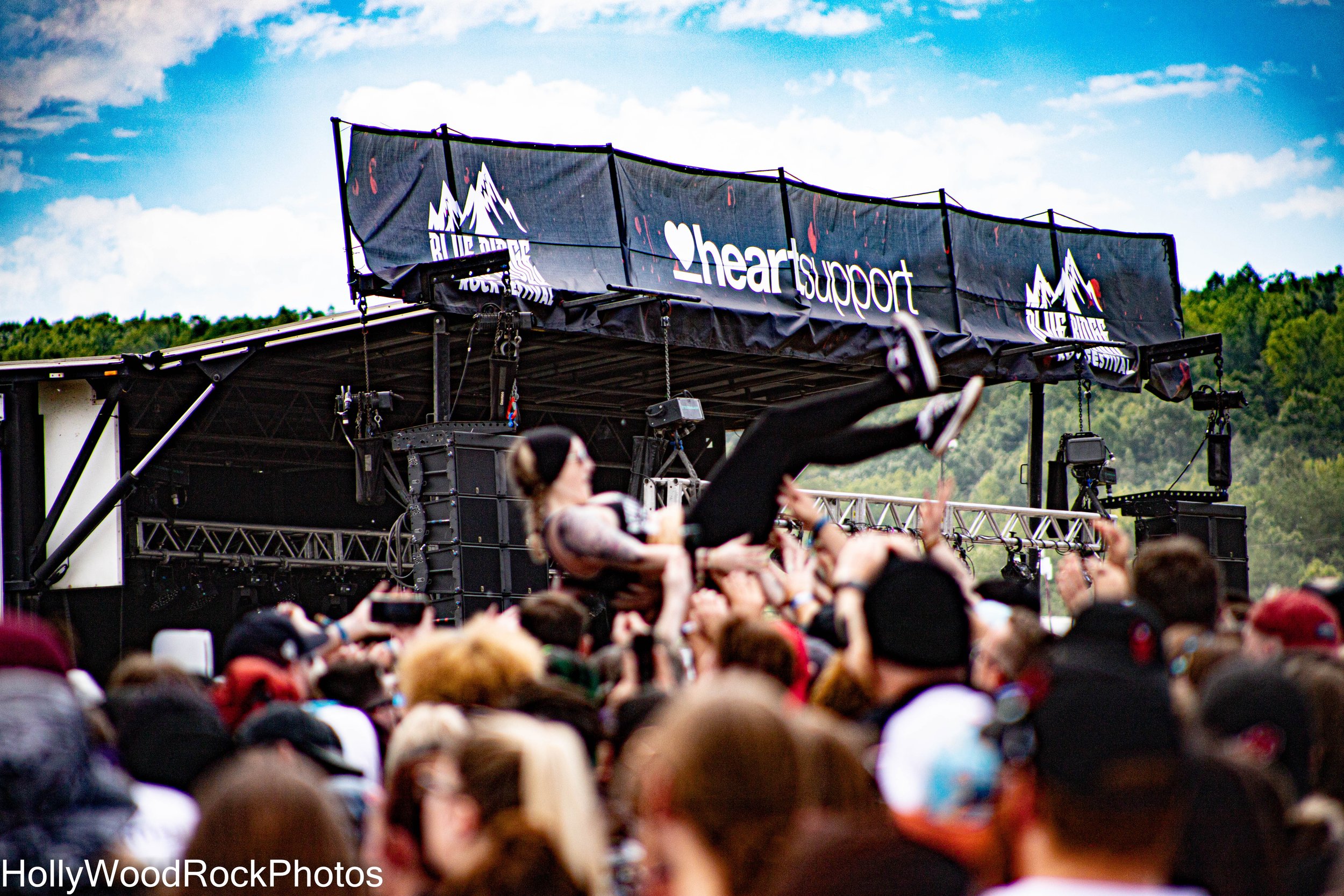 Crowd Surfers at Blue Ridge Rock Festival by Holly Williams