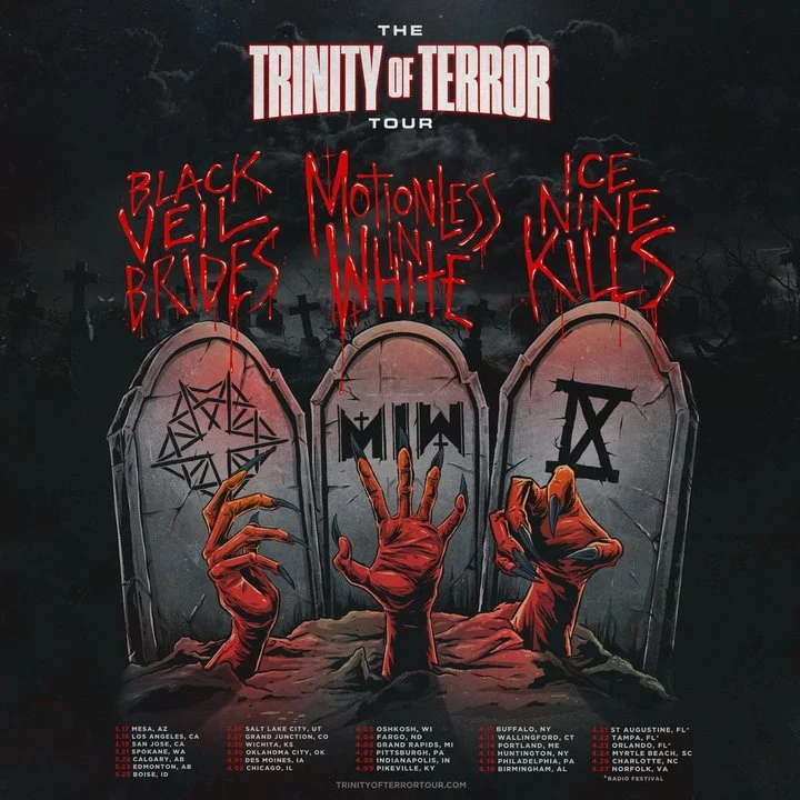 Ice Nine Kills,Black Veil Brides and Motionless In White Bring The Trinity of Terror Tour to Buffalo, NY
