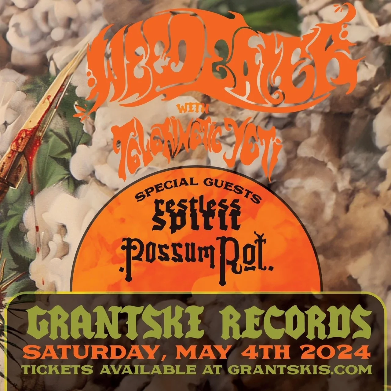 Weedeater w/ Telekinetic Yeti, Restless Spirit, &amp; Possum Rot Live at Grantski Records!