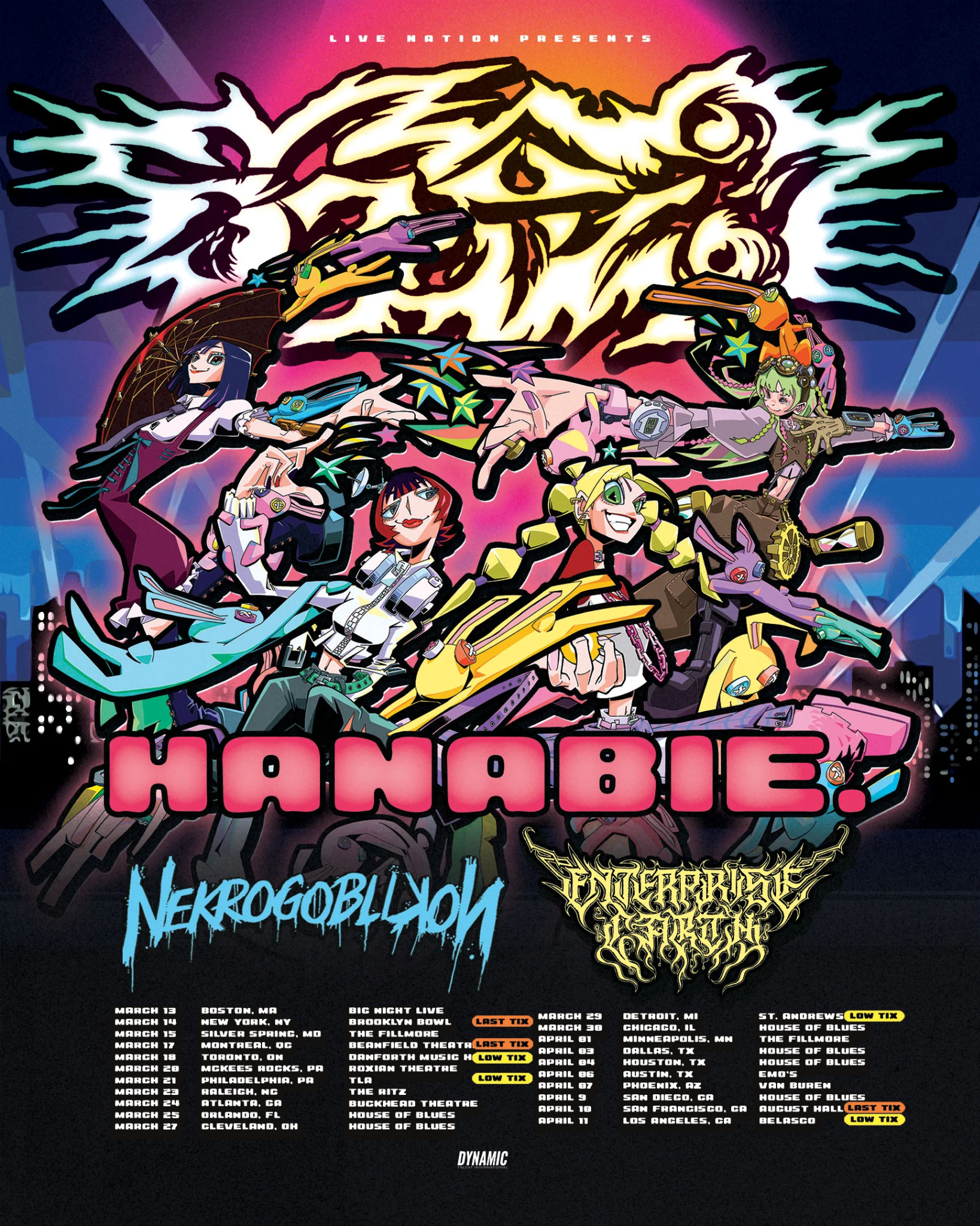 2026 North American Tour: Hanabie, Nekrogoblikon, and Enterprise Earth!