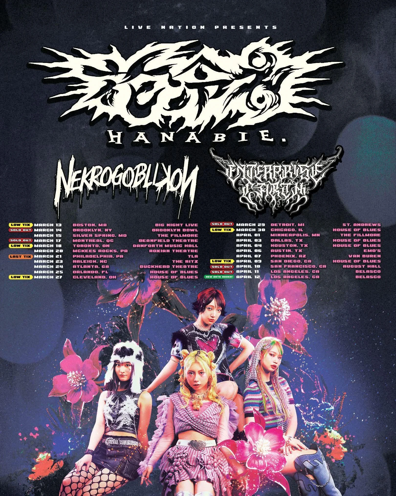 Hanabie., Nekrogoblikon, Enterprise Earch. The Buckhead Theater. Atlanta, GA. March 24th, 2026.