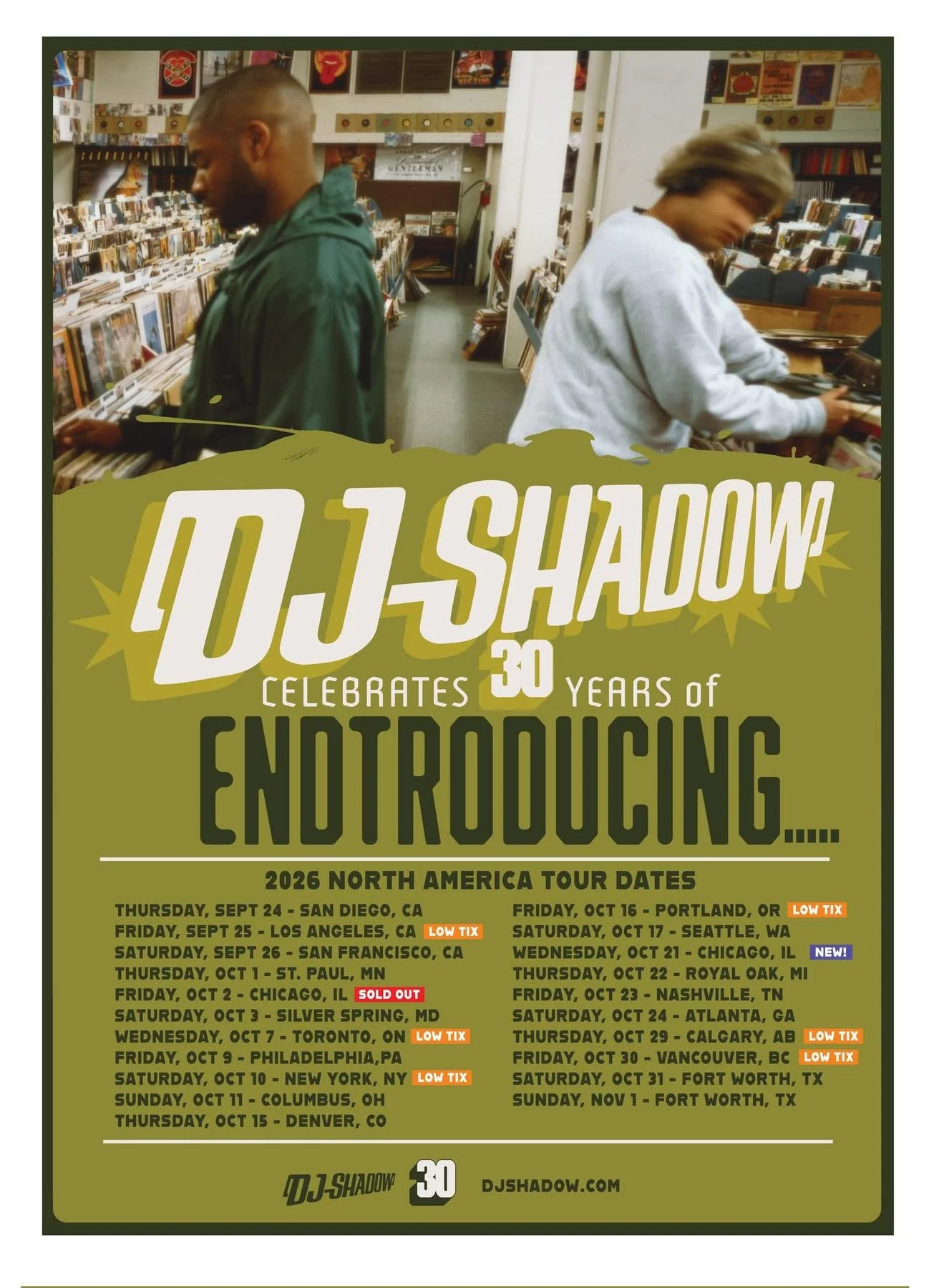 Celebrating 30 Years of Endtroducing: DJ Shadow Live @ The Eastern!