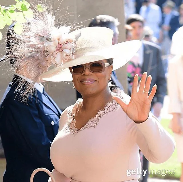 Doesn&rsquo;t @oprah look fabulous in this blush @stellamccartney dress? // 📸 Getty Images #royalwedding #fashionnz #personalstylist #nzpersonalstylist #auckland #personalshopper