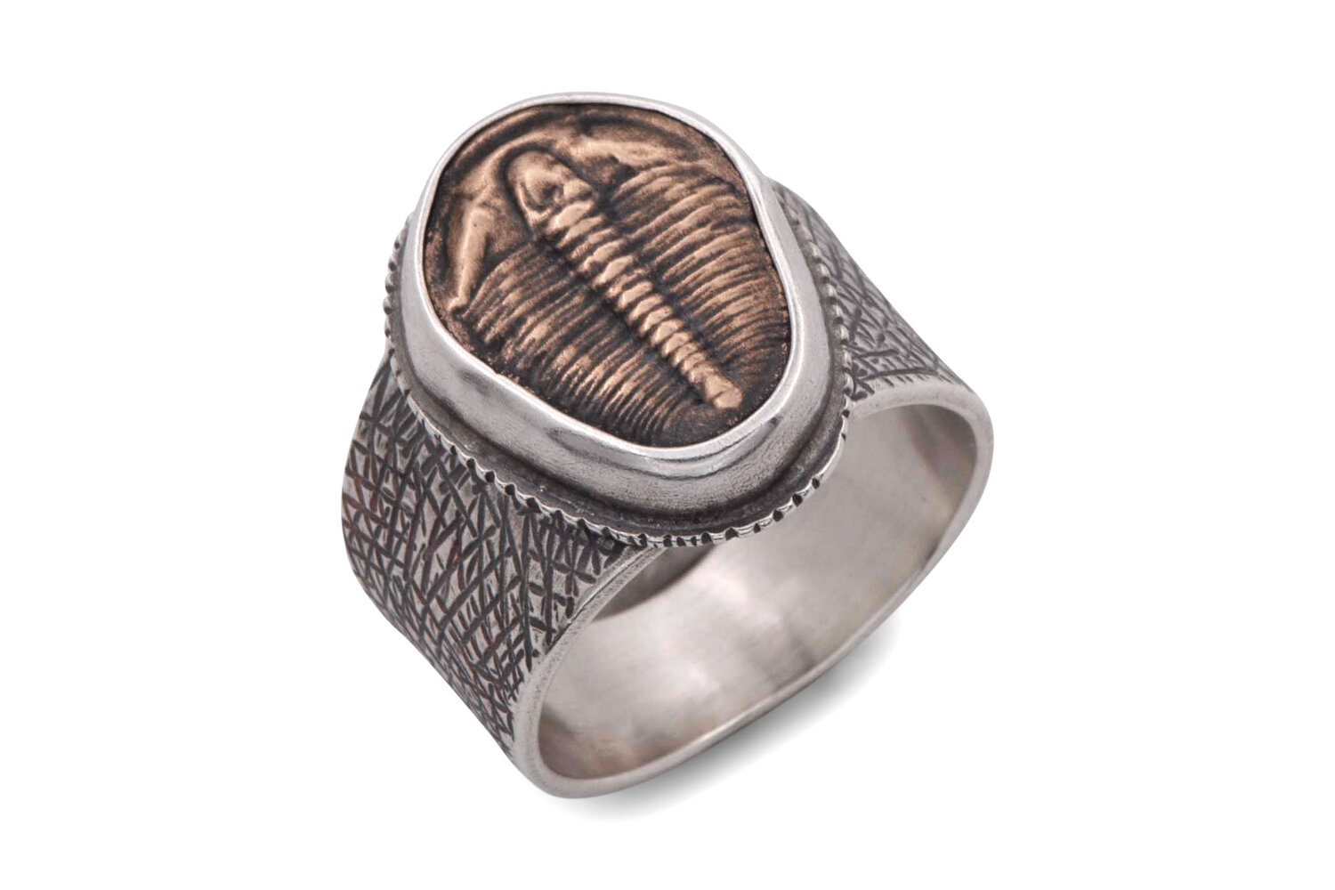riem Gesprekelijk zeil Bronze Trilobite Fossil Ring — Una Barrett