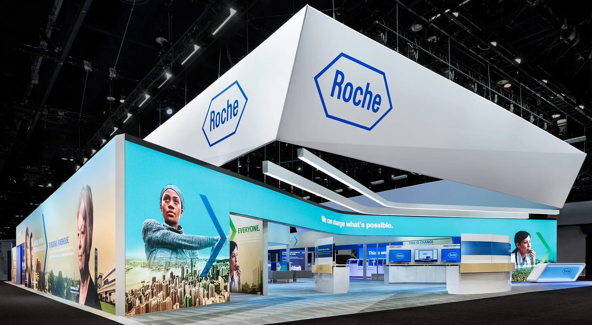 The 80’x110’ exhibition at AACC was the perfect opportunity to design a One Roche experience 
