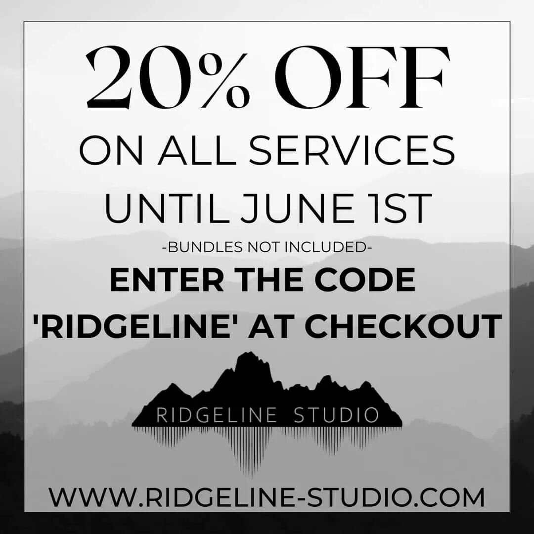 Our friends over at @ridgelinestudio just launched a brand new recording facility here in Missoula, MT!

They're knocking 20% OFF on all their services, just use the code 'RIDGELINE' at checkout 😉