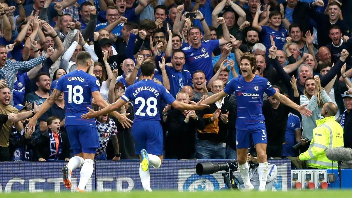Alonso celebrates after scoring the winner against Arsenal in their 3-2 victory earlier this season.