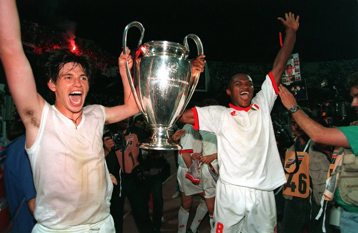 Milan celebrate victory in 1994.