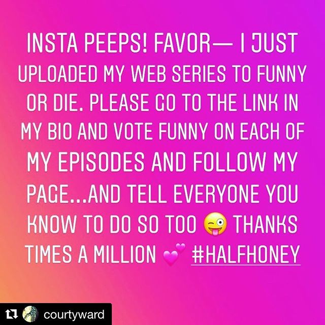 #Repost @courtyward
・・・
www.funnyordie.com/courtneyalanaward #halfhoney #sparklefairyproductions #comedy #femaleproducer #femalewriter #femaledirector #laugh #spicy #famous #lit #dreams #webseries #fetch 🧚&zwj;♀️