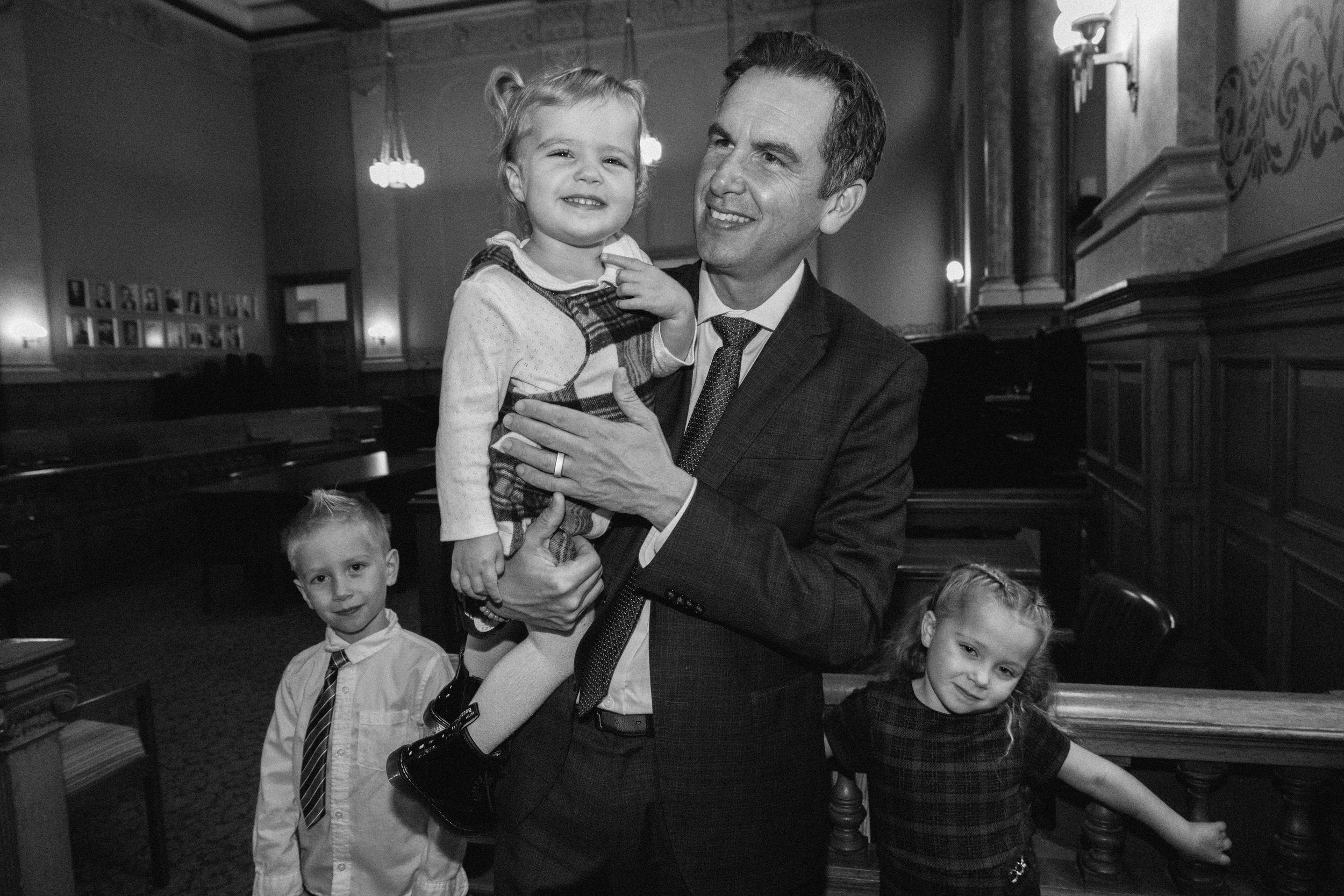 Jersey City Mayor Stephen Fulop Family Photos inside Jersey City Town Hall 