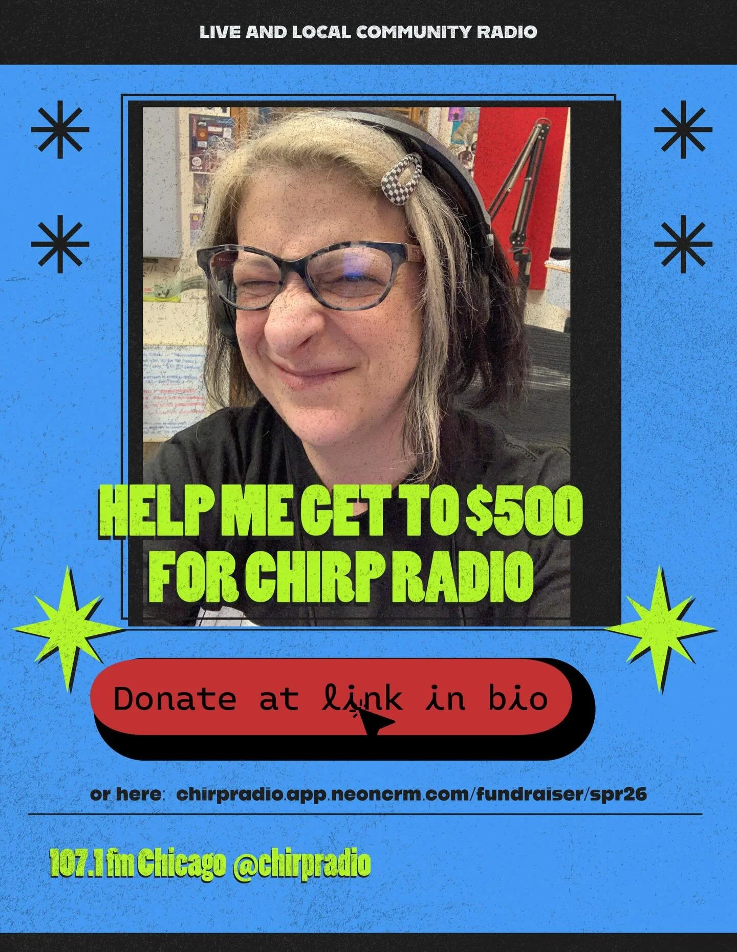 Help me get to $500 for @chirpradio between now and March 19th, and if you donate enough you can get one of these cool gifts (scroll to see). Or maybe you just want to donate for the satisfaction of supporting community radio and because I asked you 