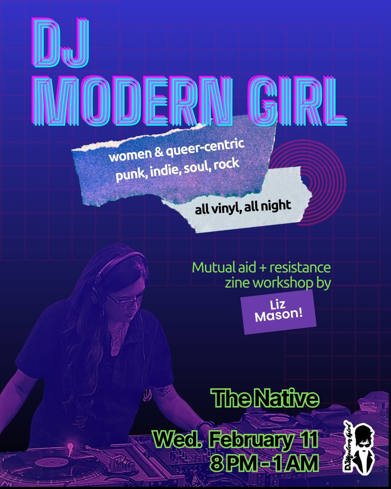 Thrilled to be doing a zine workshop at @thenativechicago! Feb 11th, 8-10pm! Join us to make a collaborative mutual aid zine, or make your own zine for resistance! Liz Lane @moderngirl773 spins songs of speaking truth to power all night!

Music goes 