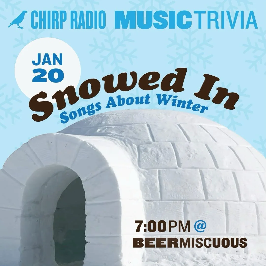 Join us! I&rsquo;m DJing @beermiscuous on this Tuesday, January 20th for @chirpradio Music Trivia!

The getting theme is &ldquo;Snowed In&rdquo; and I&rsquo;ll be featuring Songs About Winter. Warm up with Thursday afternoon DJ Alex Gilbert @alexgilb