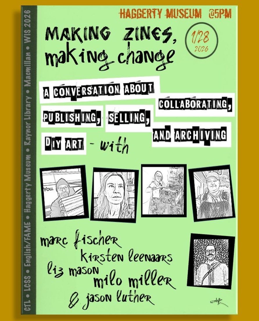🖤 ✂️ 🖤 Don&rsquo;t miss ! On 1/28 I&rsquo;ll be on the panel Making Zines, Making Change: A Conversation about Collaborating, Publishing, Selling, and Archiving DIY Art, with scholar-teacher Jason Luther @taxomania / head of the Factsheet Five Arch