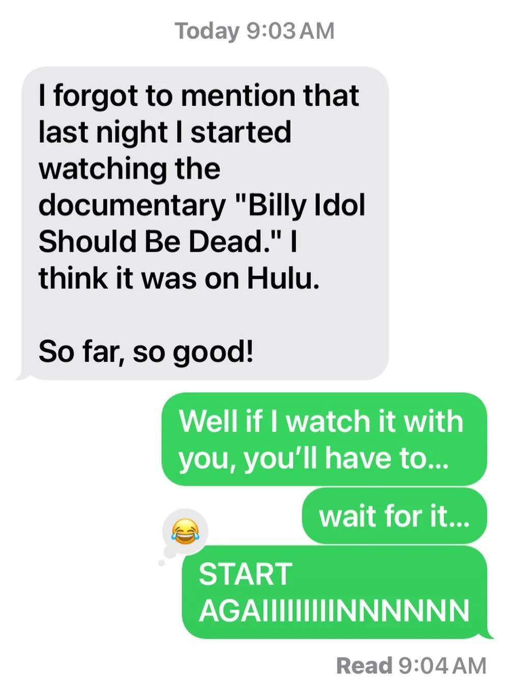 Never have I patted myself on the back as heartily as I did as when I sent that text