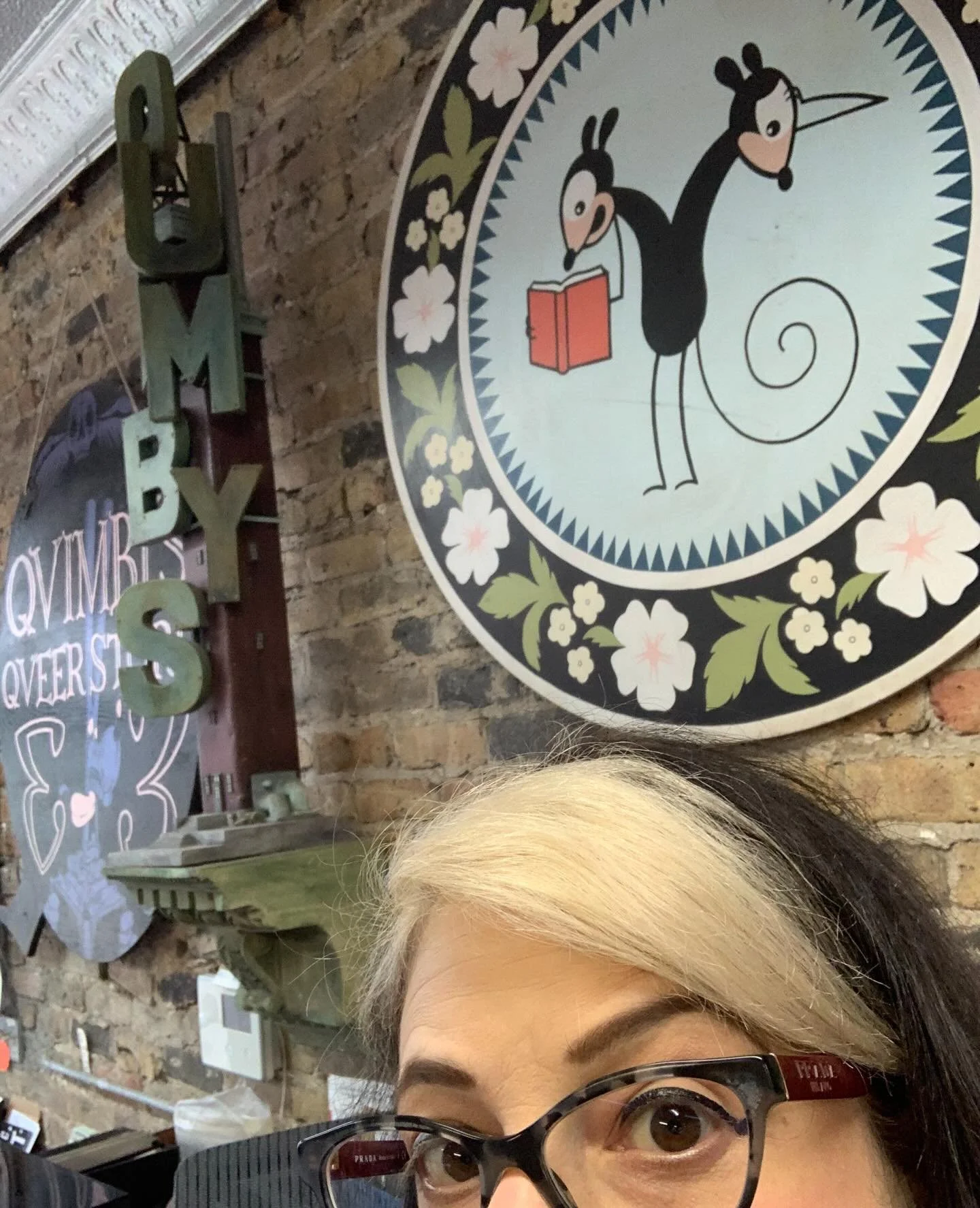 Fillin&rsquo; in back at zine mill so my friends can rest today! Come and say hi while I spin a Stereolab album with 6 sides and restock issues of Caboose, Cul-de-sac and Awesome Things. Here til 6pm for my limited engagement! 😜

@quimbysbookstore #