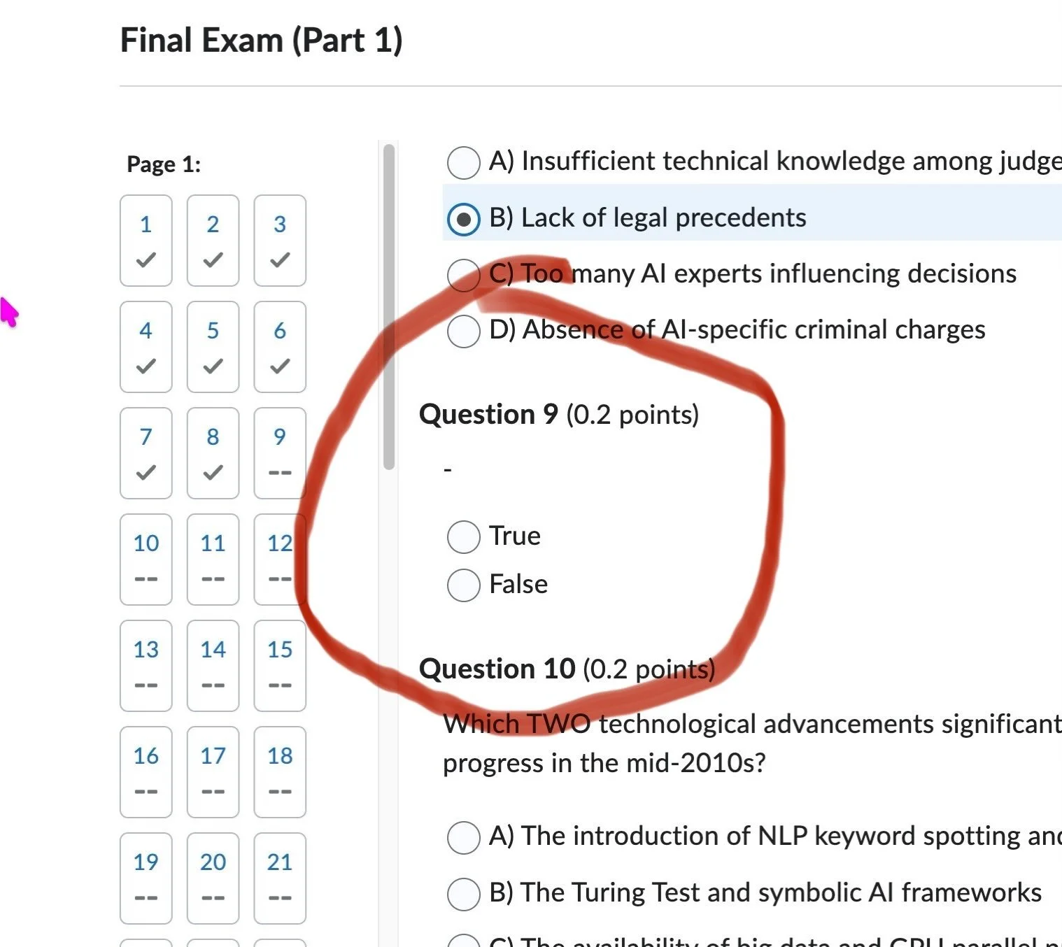 This question on the most recent class exam I took asks the very important existential inquiry: &ldquo;Do we truly exist?&rdquo; I marked it as false; we all know we&rsquo;re living in a false time line simulation thing anyway.

Other people&rsquo;s 