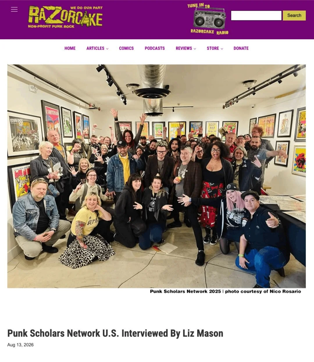 The interview I did with the organizers of the Punk Scholars Network U.S. @punkscholarsnetwork.us is live on Razorcake.org or at (link in b i o) now!

Thanks to PSN U.S. folks Daniel Makagon @danielmakagon, Ellen Bernhard @dr.elliesoho, Nico Rosario 