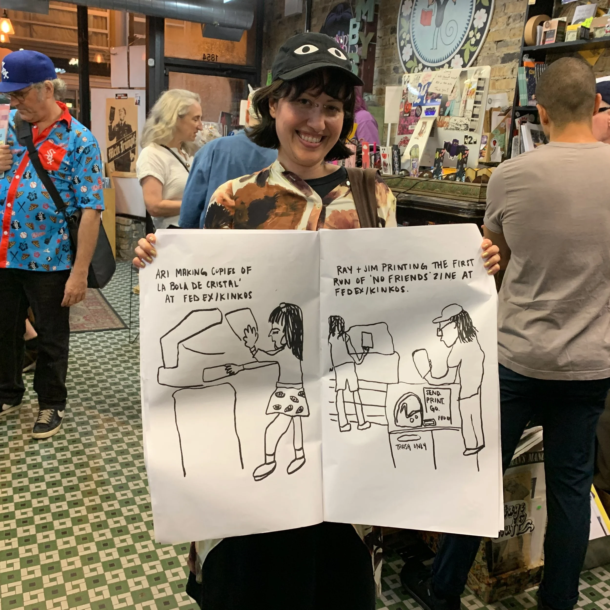 @angel.xoxoxoxox&rsquo;s oversized zine = most hilarious part of the 35th @quimbysbookstore reading / panel