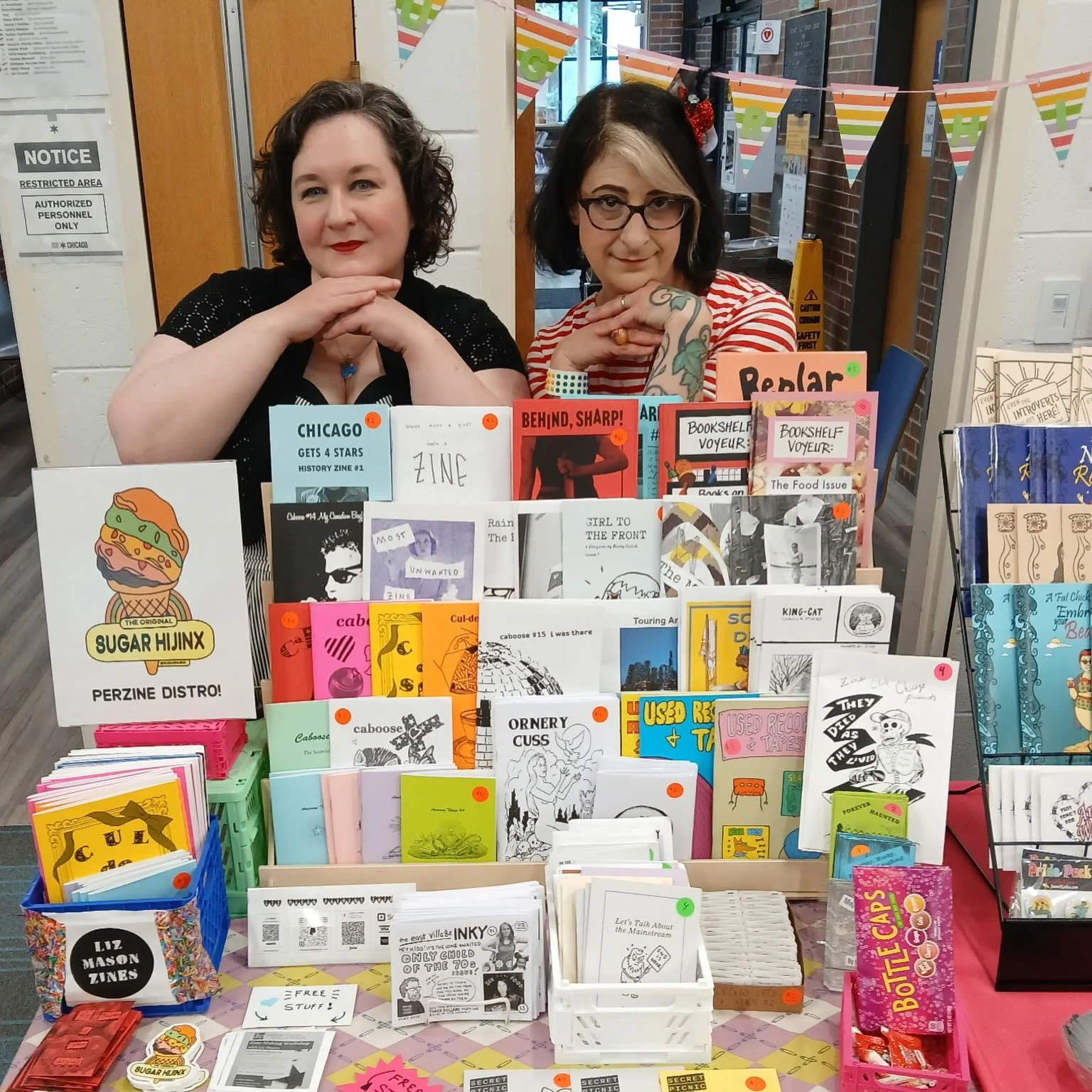 ✂️🖤✂️🖤 What a great time on Saturday at South Side Zine Fest + Carnival! It&rsquo;s such a special event. Thanks to everybody that came by the @sugarhijinx table, and extra special shoutouts to my co-SHJXer Cynthia Hanifin @exilefromguyville who he