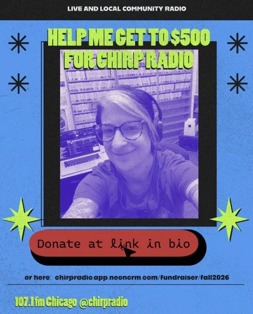 📻 Help me raise $500 for my favorite station CHIRP Radio 107.1fm Chicago (which is also the one I&rsquo;m on Wednesday mornings). Even $5 would make me happy. But $5 a month is even better! 🎁 Scroll to see this season&rsquo;s gifts including a grea