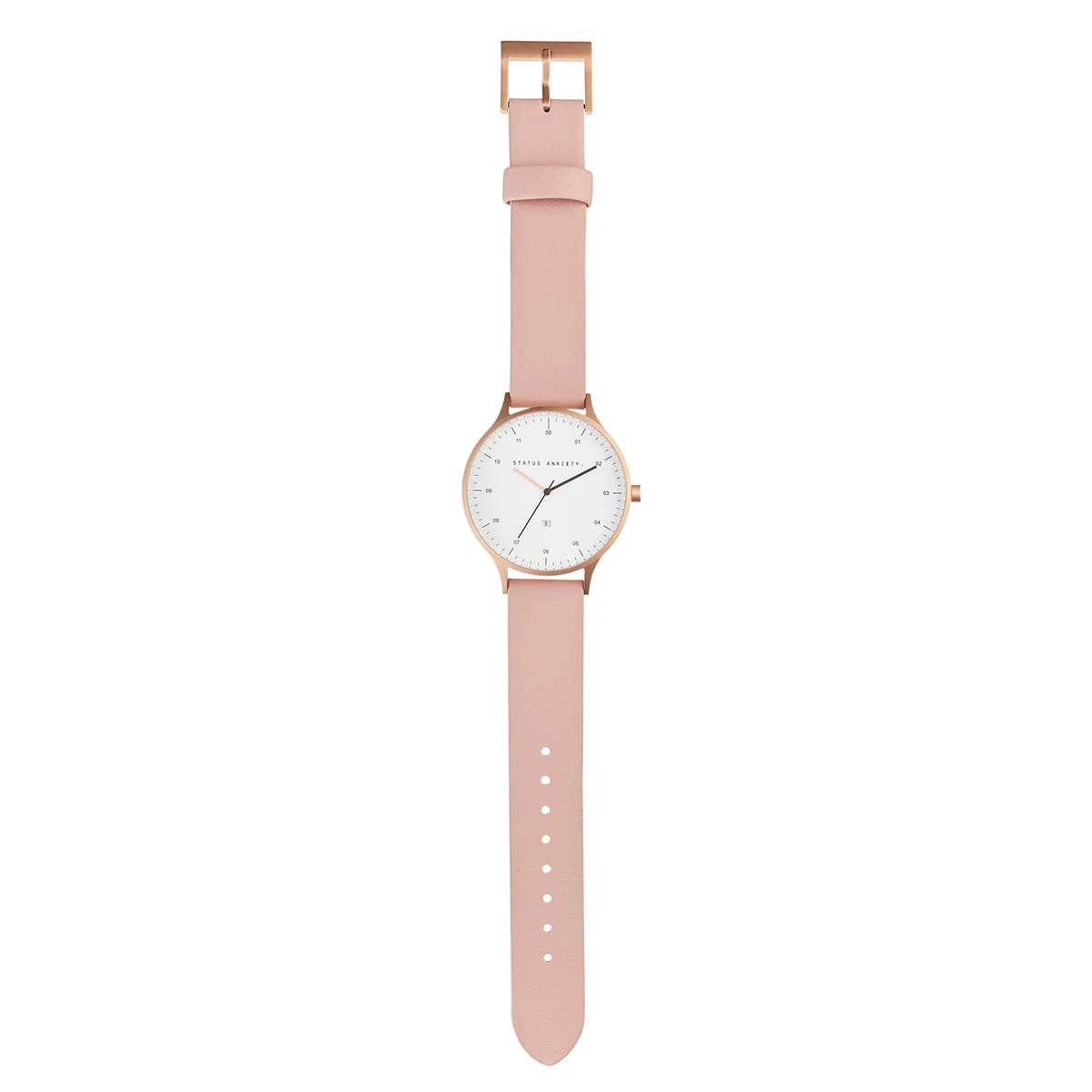 status-anxiety-watch-inertia-brushed-copper-white-face-blush-strap-front-flat.jpg