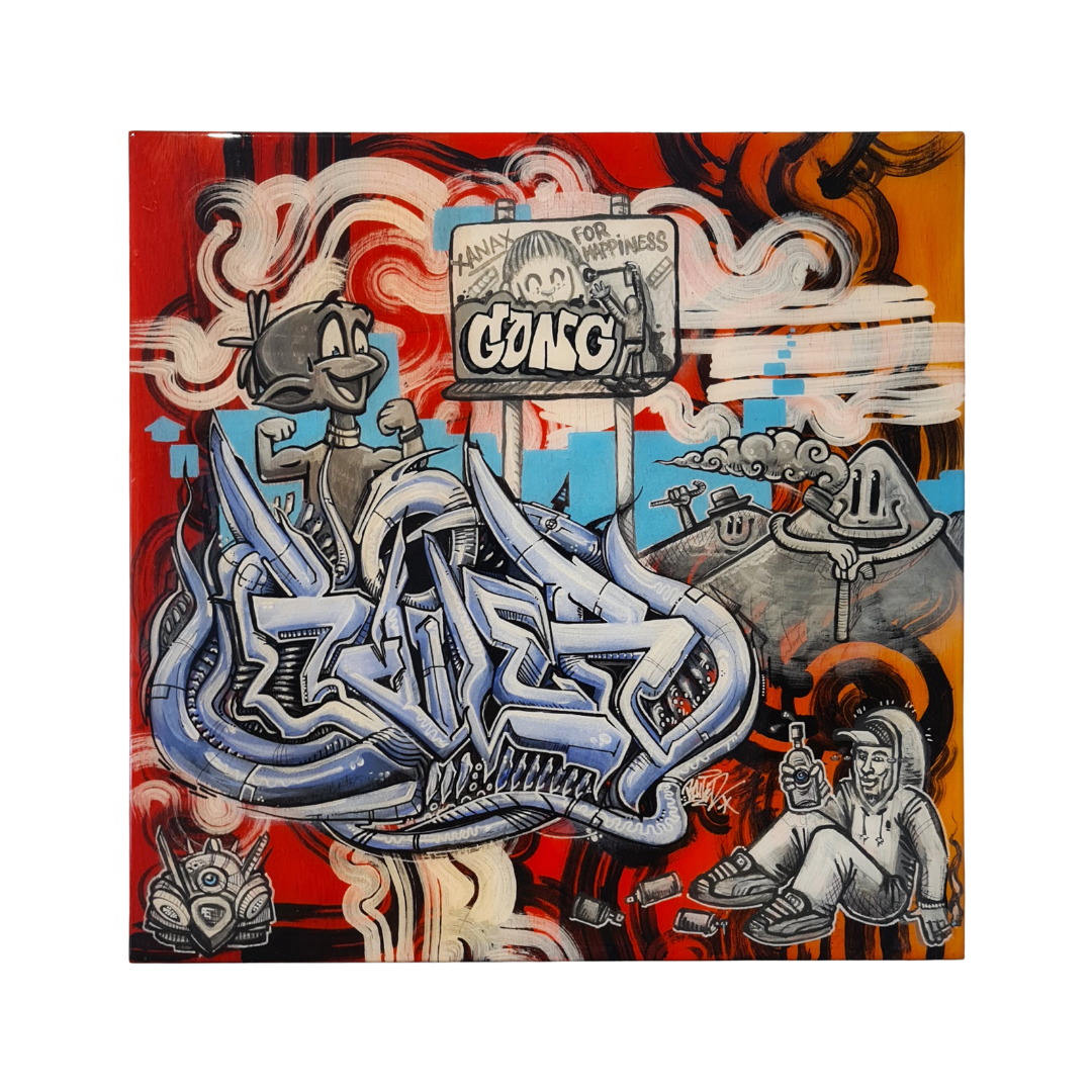 Bailer Melbourne Graffiti Artist - Solo Exhibition Mixed Messages - Artwork titled Watcher