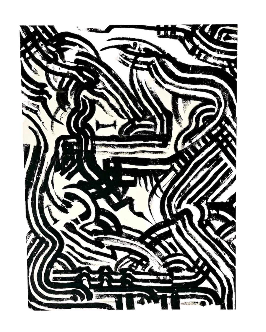 Bailer - Melbourne Artist - Canvas - Multline monochrome I, 2026